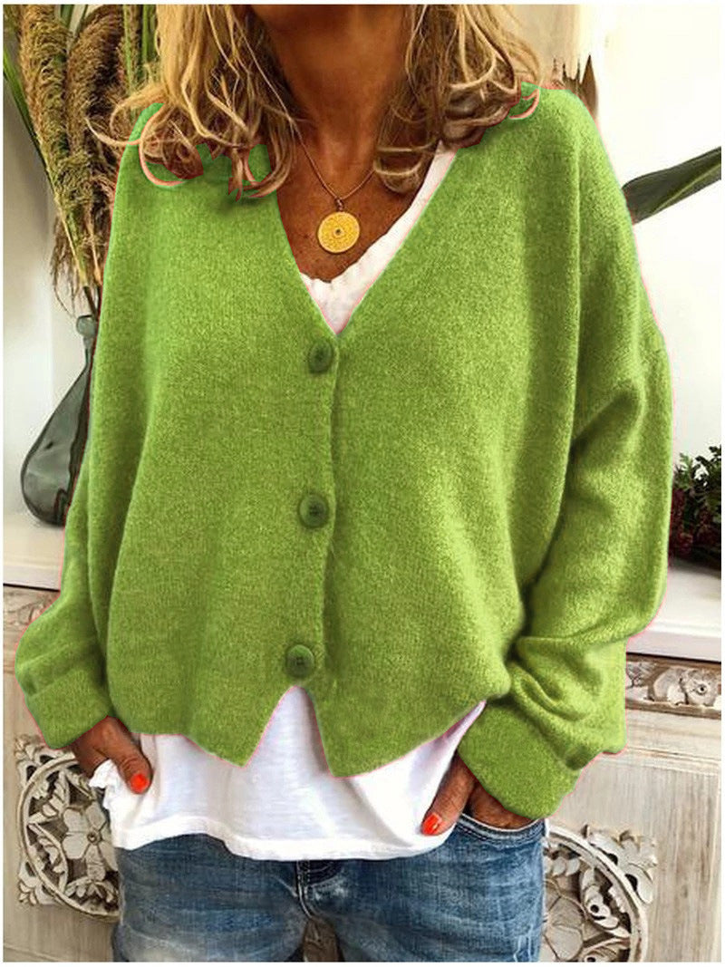 Mara - Damen Strick Cardigan V-Ausschnitt lässig bequem
