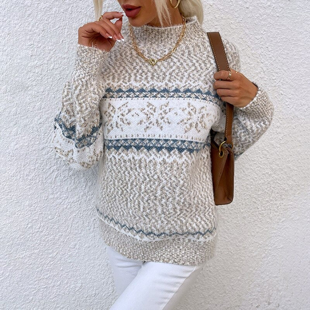 Hanna – Damen Pullover mit Wintermuster und Rundhalsausschnitt