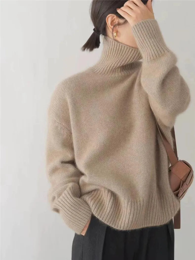 Hanna - Damen Rollkragenpullover mit lockerer Passform