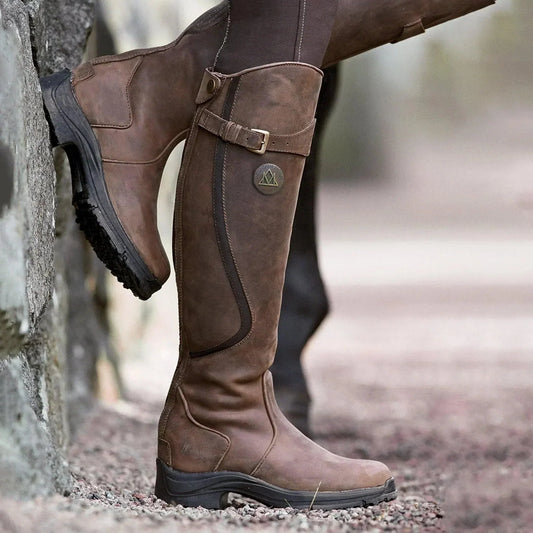 Damen Winterstiefel aus Leder mit rutschfester Sohle