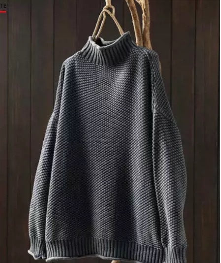 Nina - Damen Strickpullover mit Stehkragen