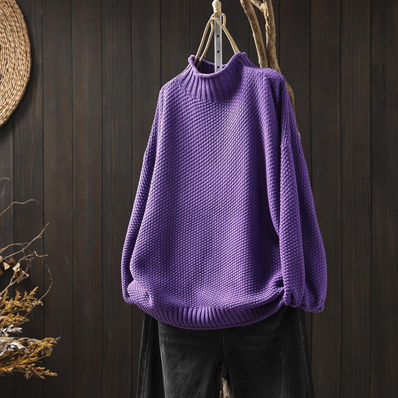 Nina - Damen Strickpullover mit Stehkragen
