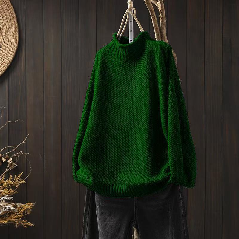 Nina - Damen Strickpullover mit Stehkragen