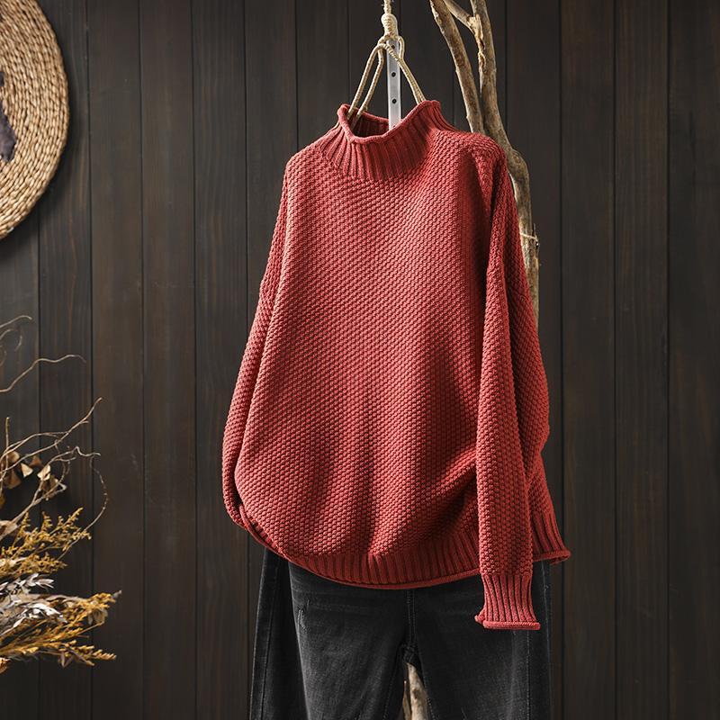 Nina - Damen Strickpullover mit Stehkragen