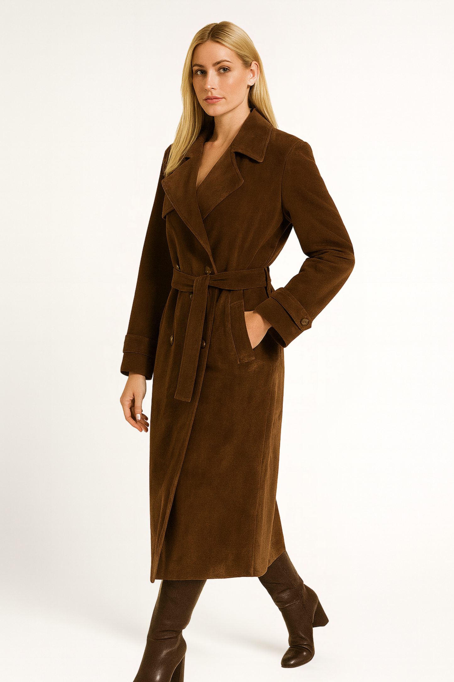 Carla - Damen Trenchcoat mit Doppelknopfreihe