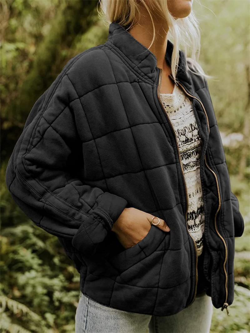 Sofia – Gesteppe Winterjacke mit Reißverschluss und Seitentaschen