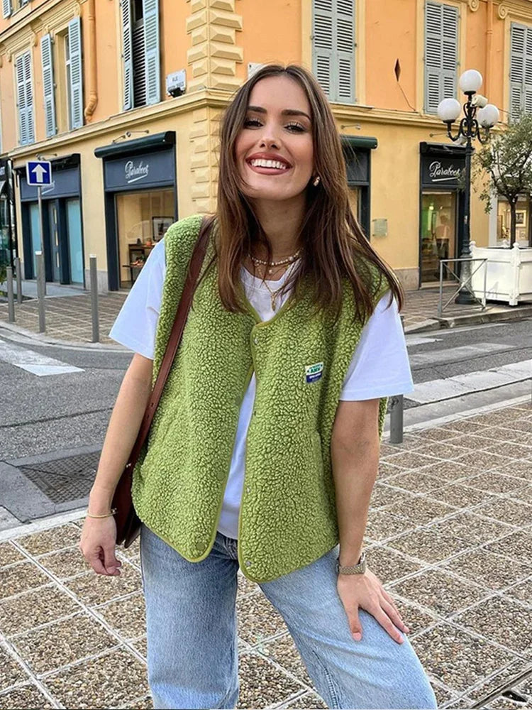 Isabelle - Fleece Weste Damen Streetwear