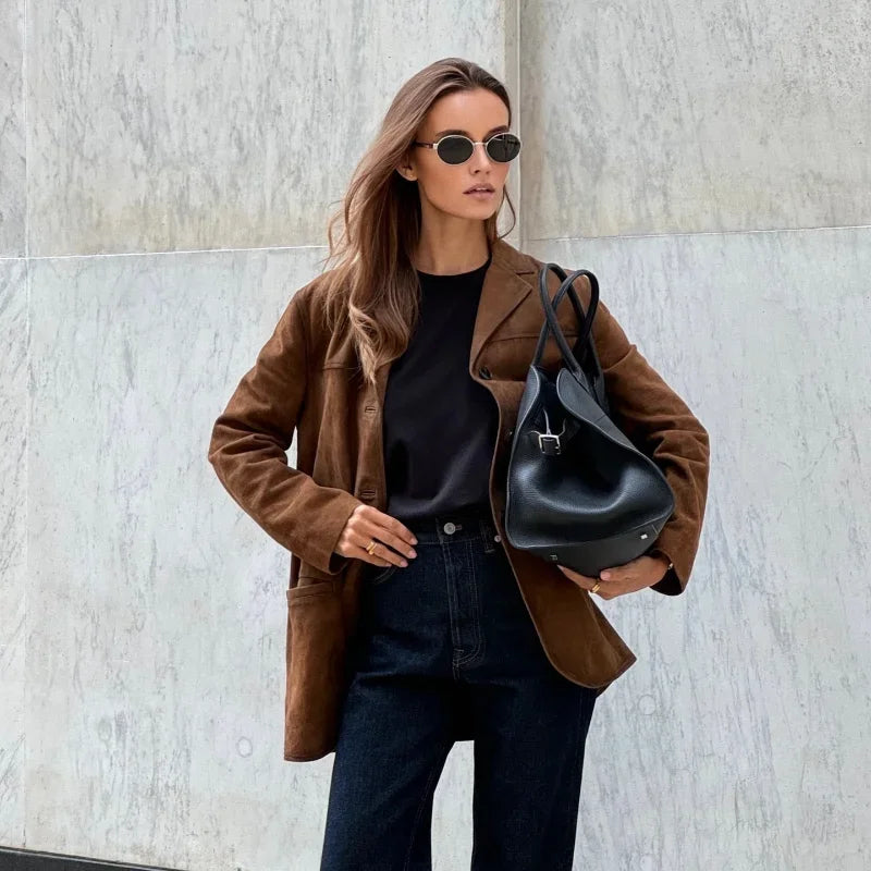 Sophia – Blazer de mujer en ante con corte