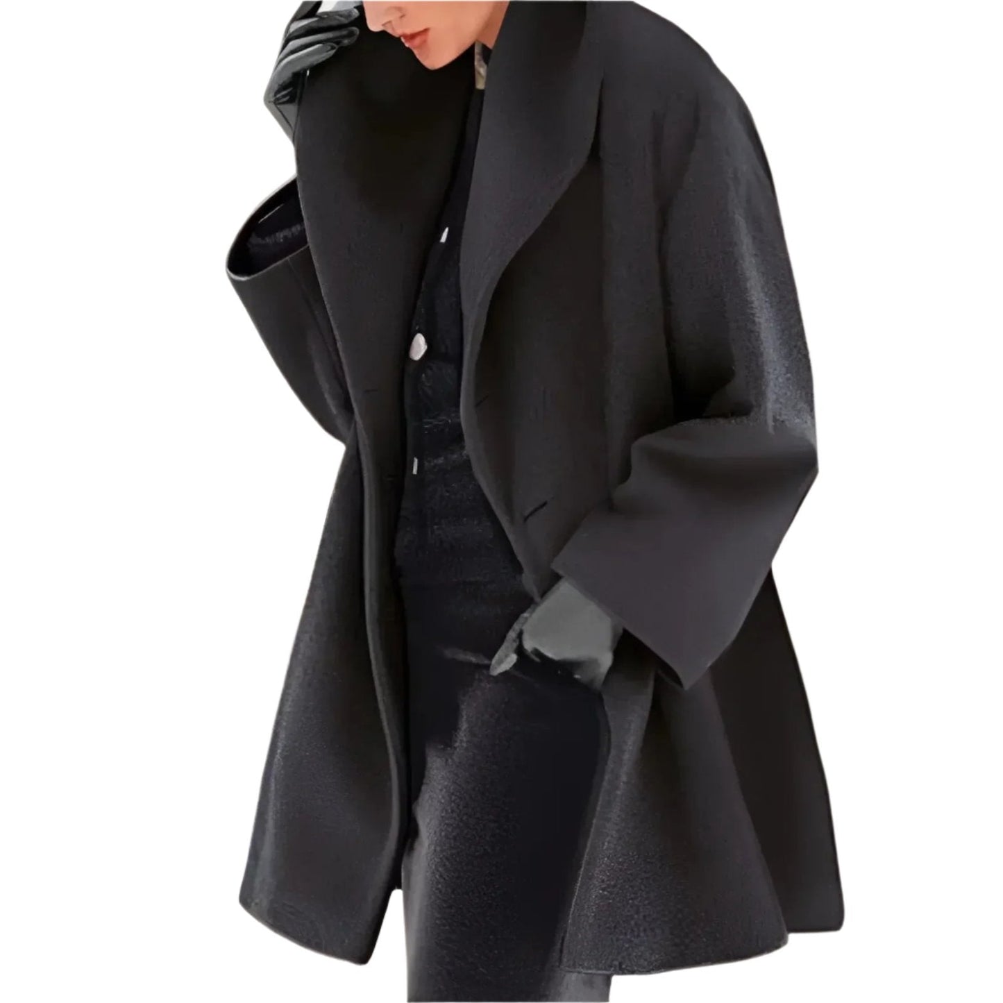 Elena - Abrigo oversize azul pastel para mujer moderno y sofisticado