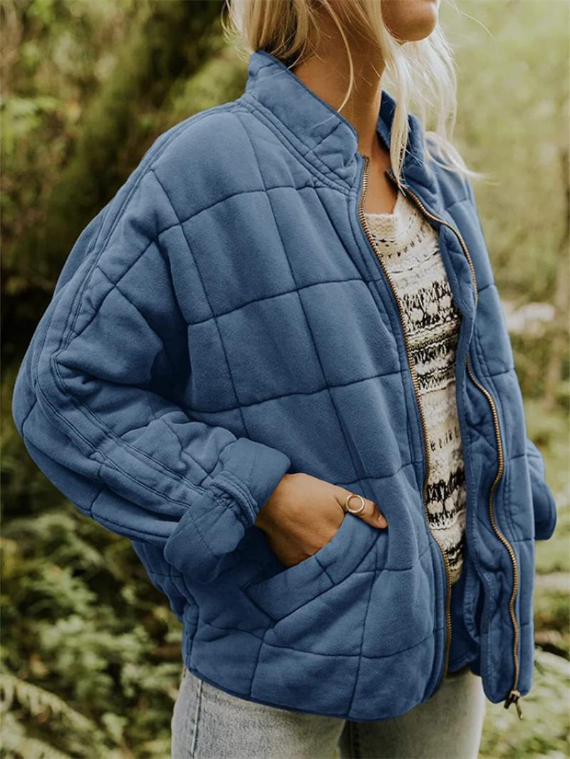 Sofia – Gesteppe Winterjacke mit Reißverschluss und Seitentaschen