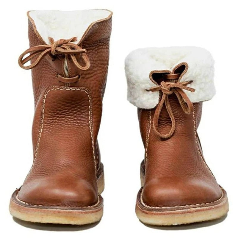 Anna - Damen Lederstiefel mit Fellfutter