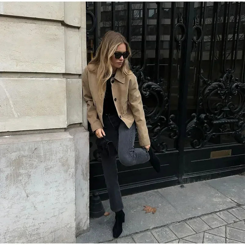Mona - Damen Kurzjacke mit Knöpfen
