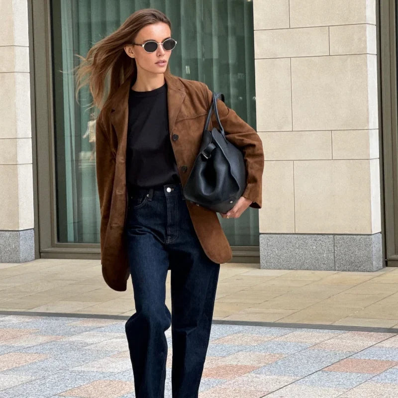 Sophia – Blazer de mujer en ante con corte