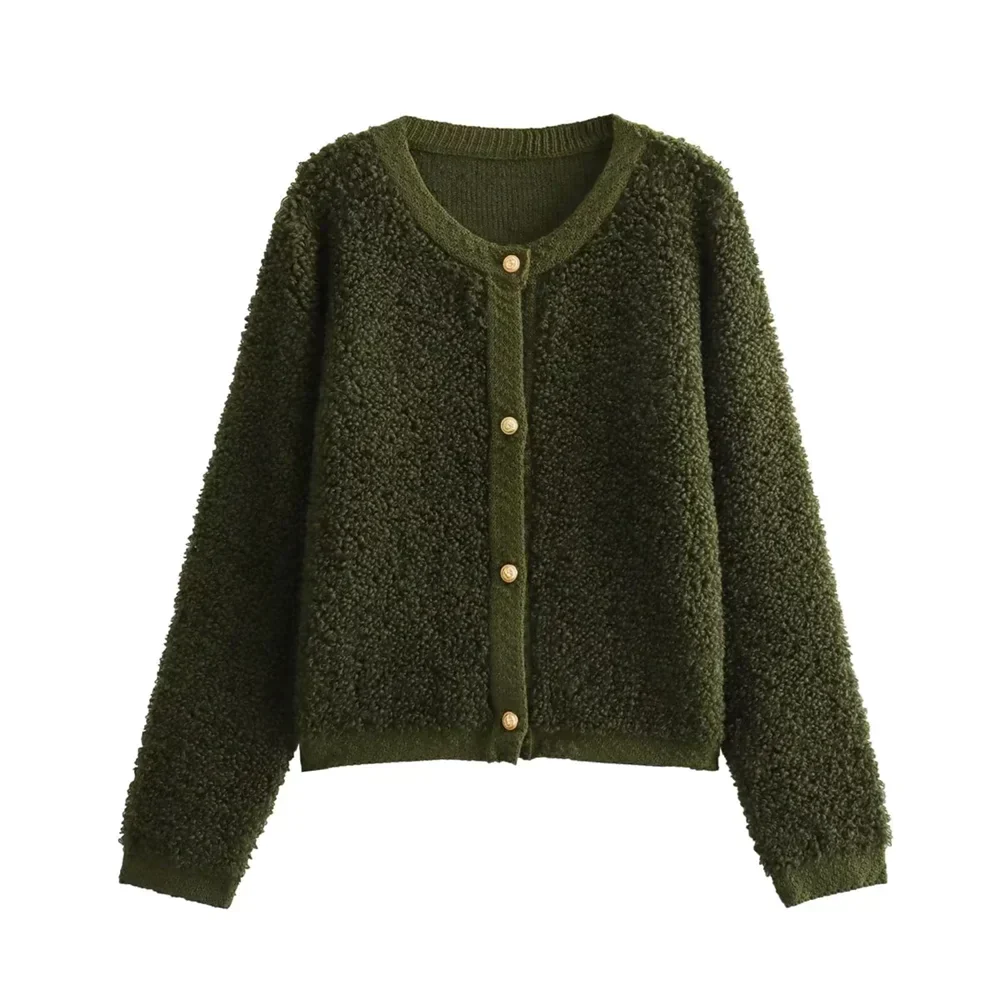 Alessia - Damen Teddyjacke mit Knopfleiste