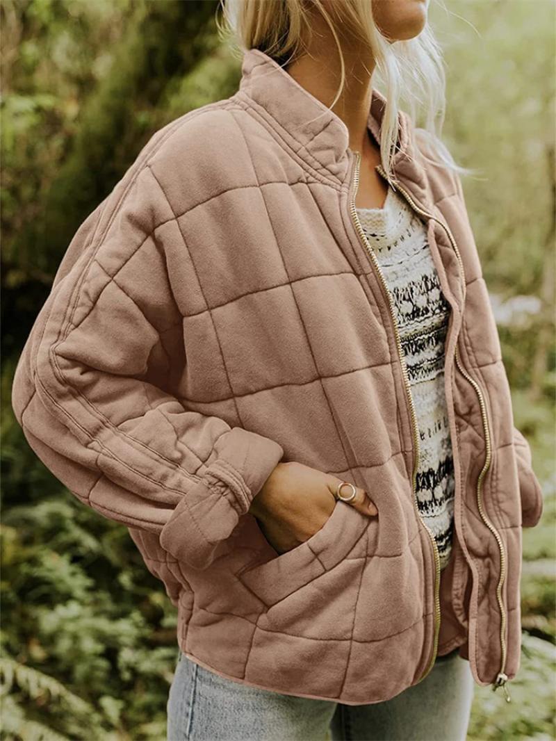 Sofia – Gesteppe Winterjacke mit Reißverschluss und Seitentaschen