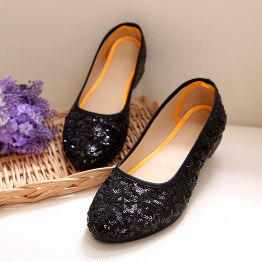 Lucia – Damen Pailletten Ballerinas flache Schuhe