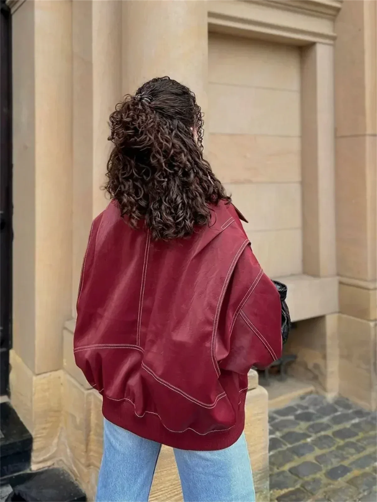 Lena - Damen Oversize Jacke mit Reißverschluss