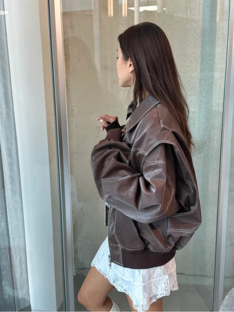 Lena - Damen Oversize Jacke mit Reißverschluss