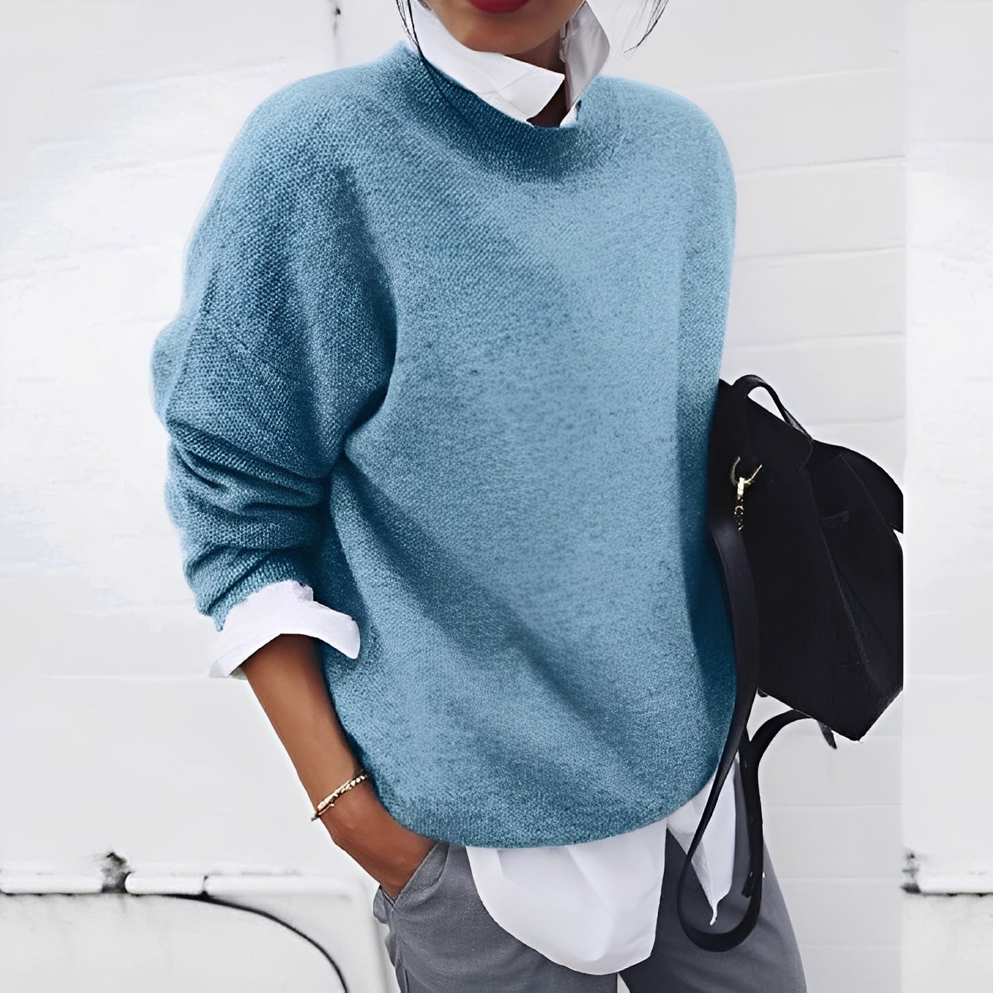 Elise - Damen Strickpullover mit Rundhalsausschnitt