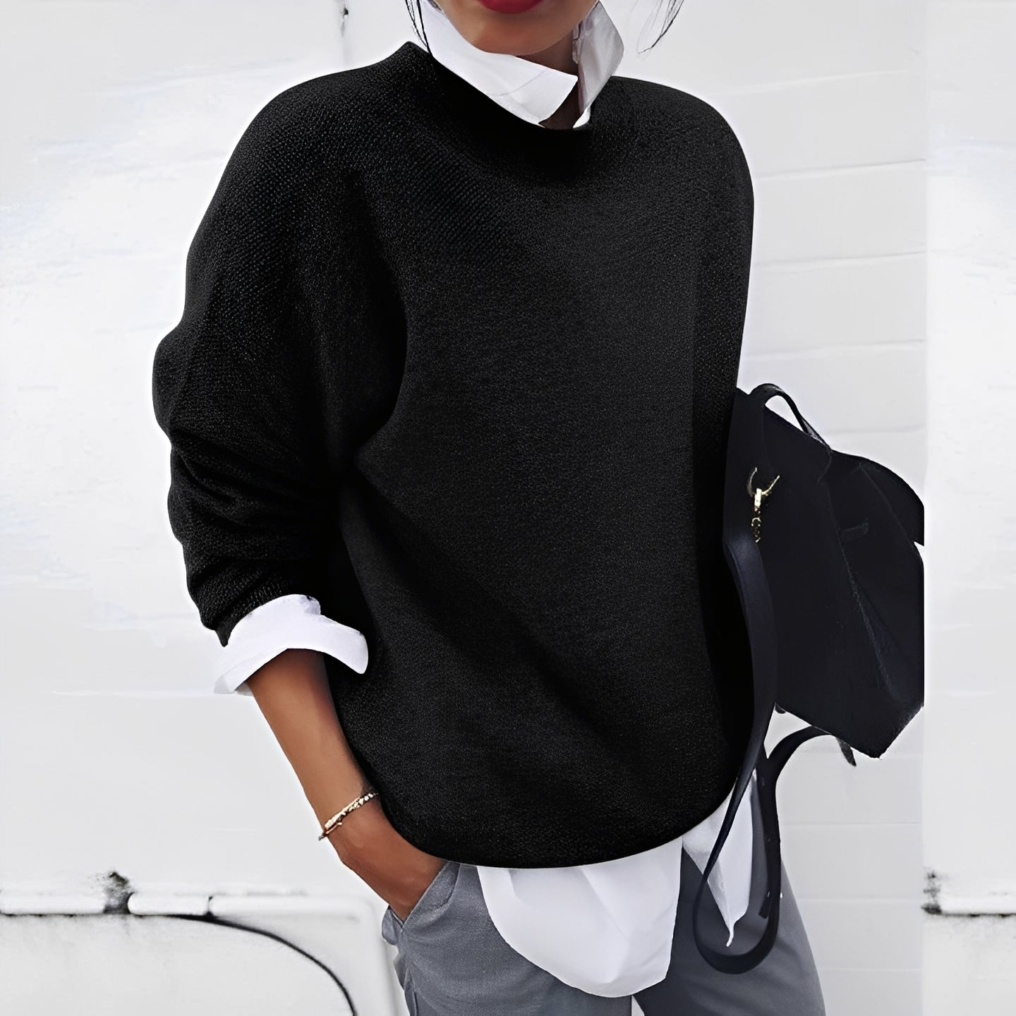 Elise - Damen Strickpullover mit Rundhalsausschnitt