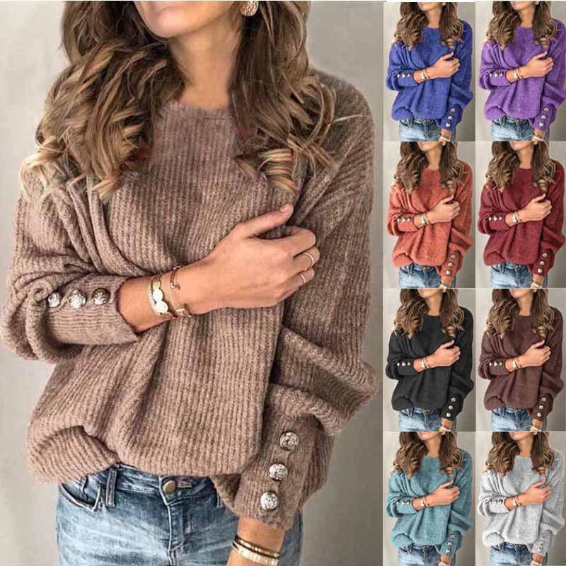 Clara - Strickpullover Kaschmir mit Rollkragen und Zierknöpfen